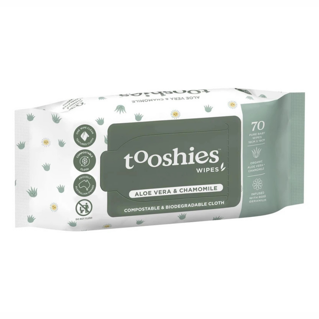 Tooshies Aloe Vera & Chamomile Baby Wipes 70 Pack