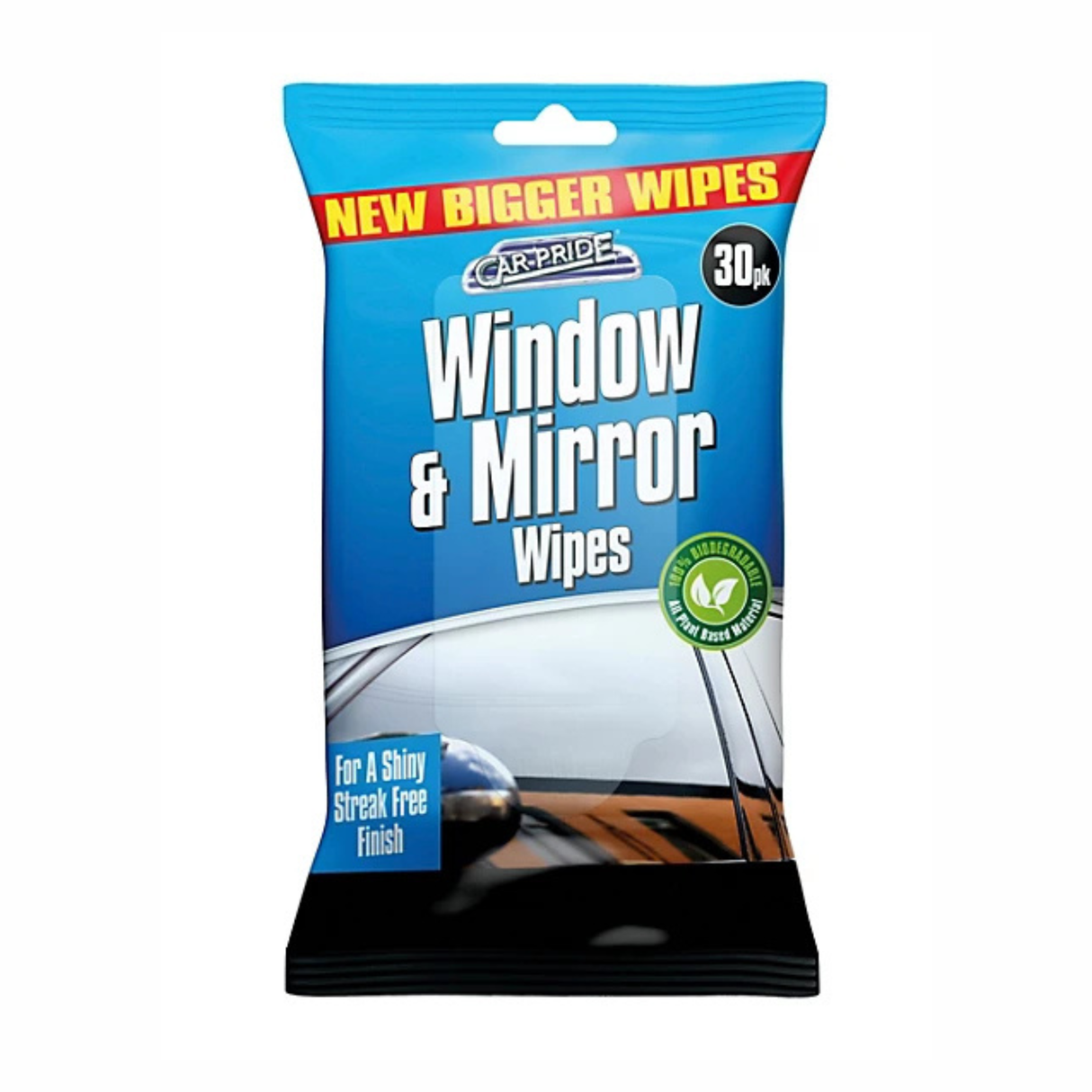 Car Pride Window & Mirror Wipes 30 Pack