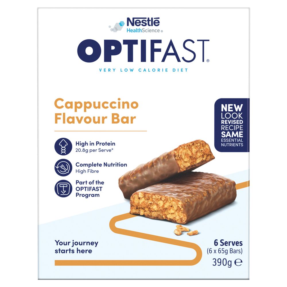 Optifast VLCD Cappuccino Flavour Bar 65g x 6 Bars