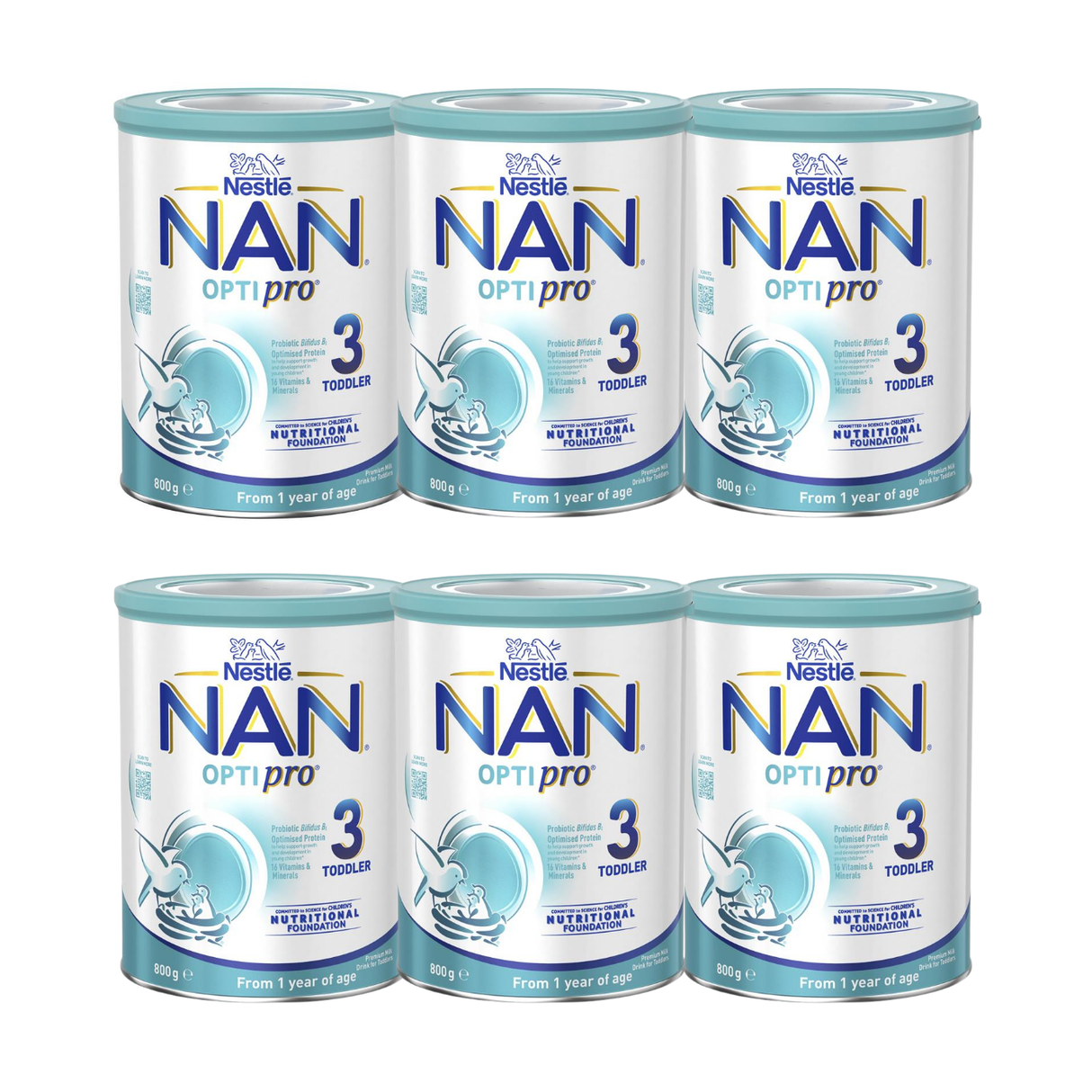 Nestle NAN Opti Pro Toddler Milk Drink Stage 3 800g X 6 BUNDLE