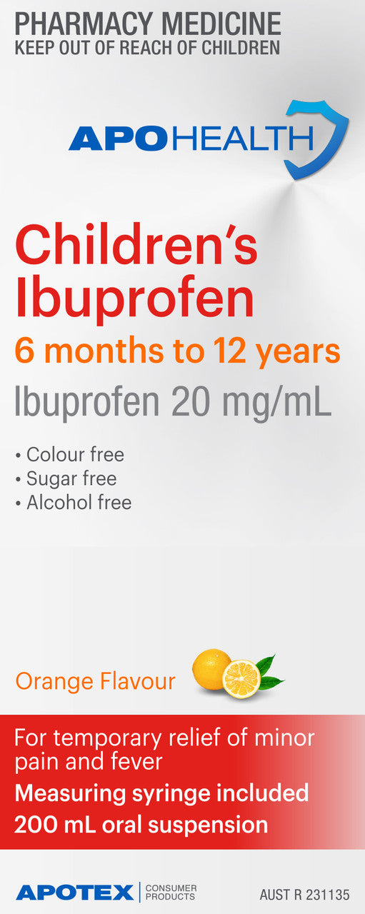 APOHealth Child Ibuprofen 6 Months - 12 Years 200mL