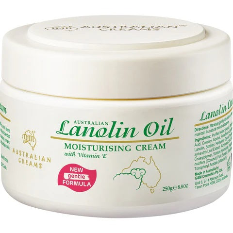Australian Creams Lanolin Oil Moisturising Cream with Vitamin E 250g