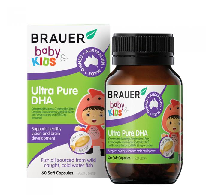Brauer Baby & Kids Ultra Pure DHA 60 Capsules