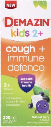 Demazin Kids 2+ Cough + Immune Defence Oral Liquid 200mL