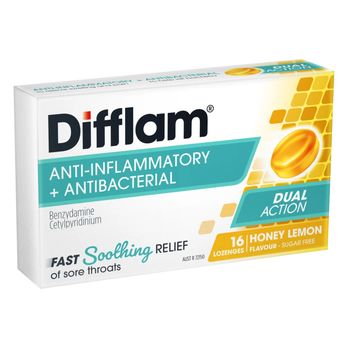 Difflam Anti-Inflammatory + Antibacterial Honey & Lemon 16 Lozenges