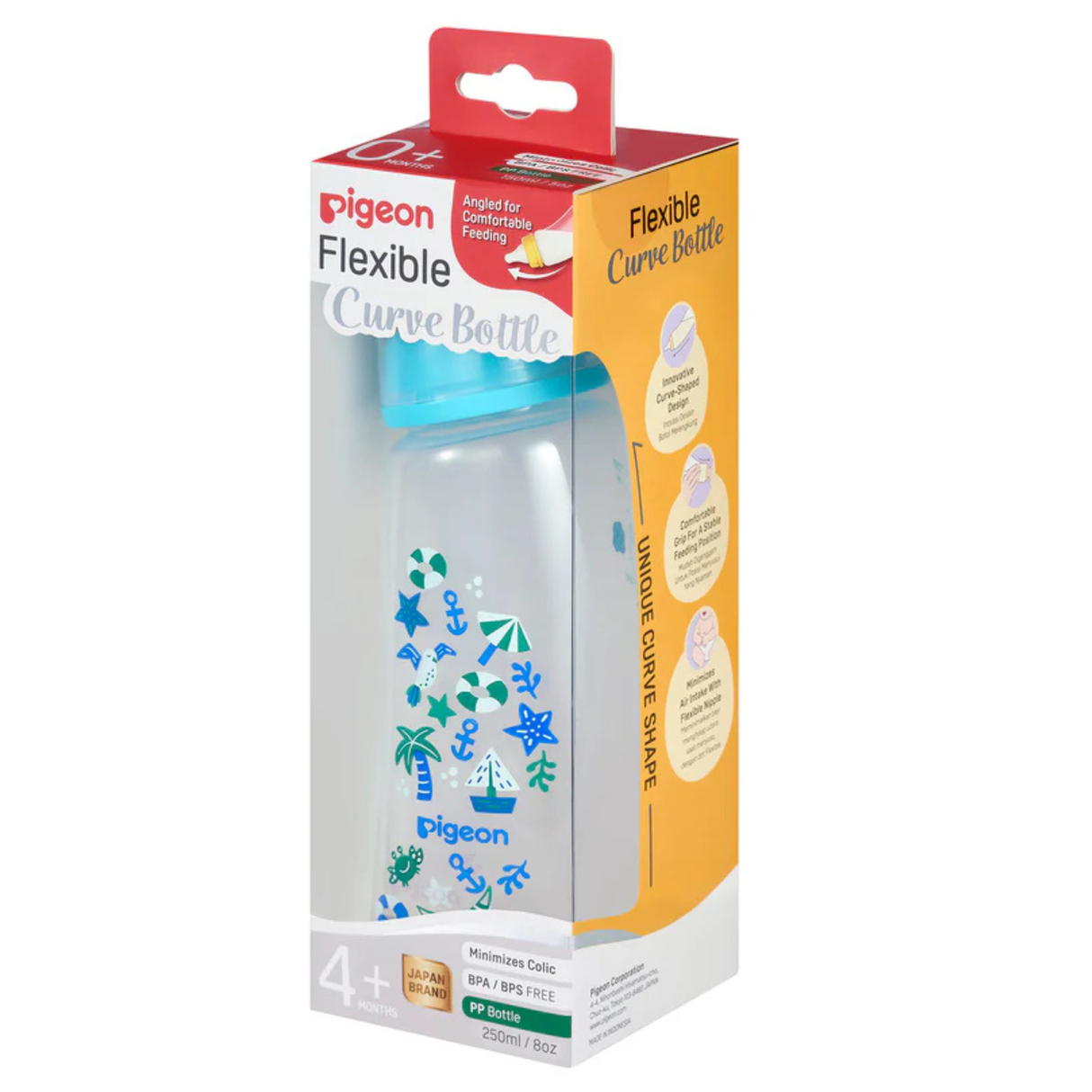 Pigeon Slim Neck Curve Bottle Beach 250mL