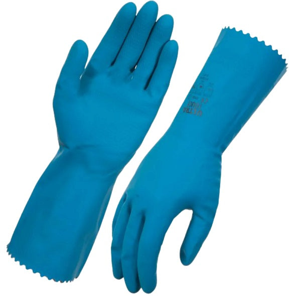 Ultra Touch Quality Rubber Gloves Blue: Size 8-8.5