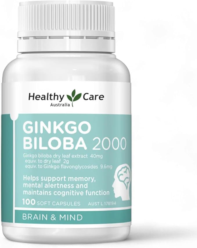 Healthy Care Ginkgo Biloba 2000mg 110 Softgel Capsules