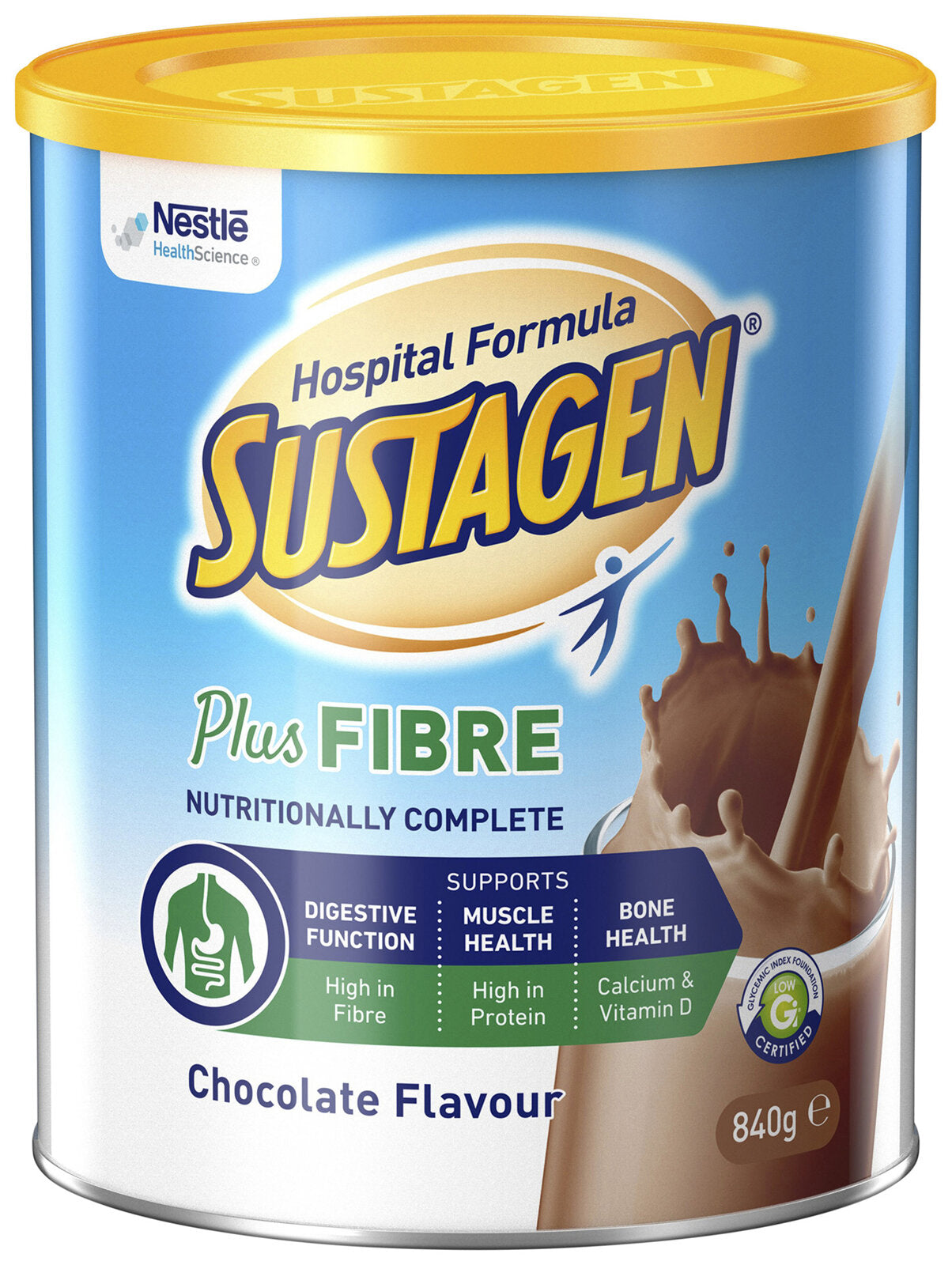 Nestle Sustagen Plus Fibre Nutritionally Complete Chocolate Flavour 840g