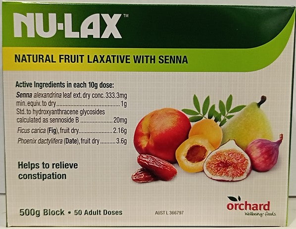 Nu-Lax Natural Fruit Laxative Block 500g (50 Adult Doses)