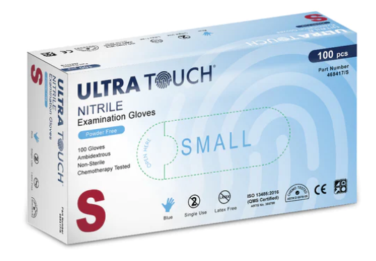 Nitrile Examination Gloves Small Blue 100 Gloves