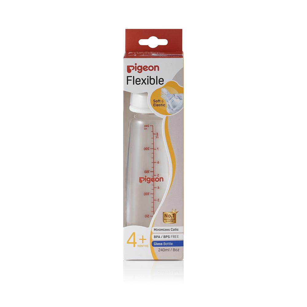Pigeon Flexible Slim Neck Glass Bottle 4m+ 240ml