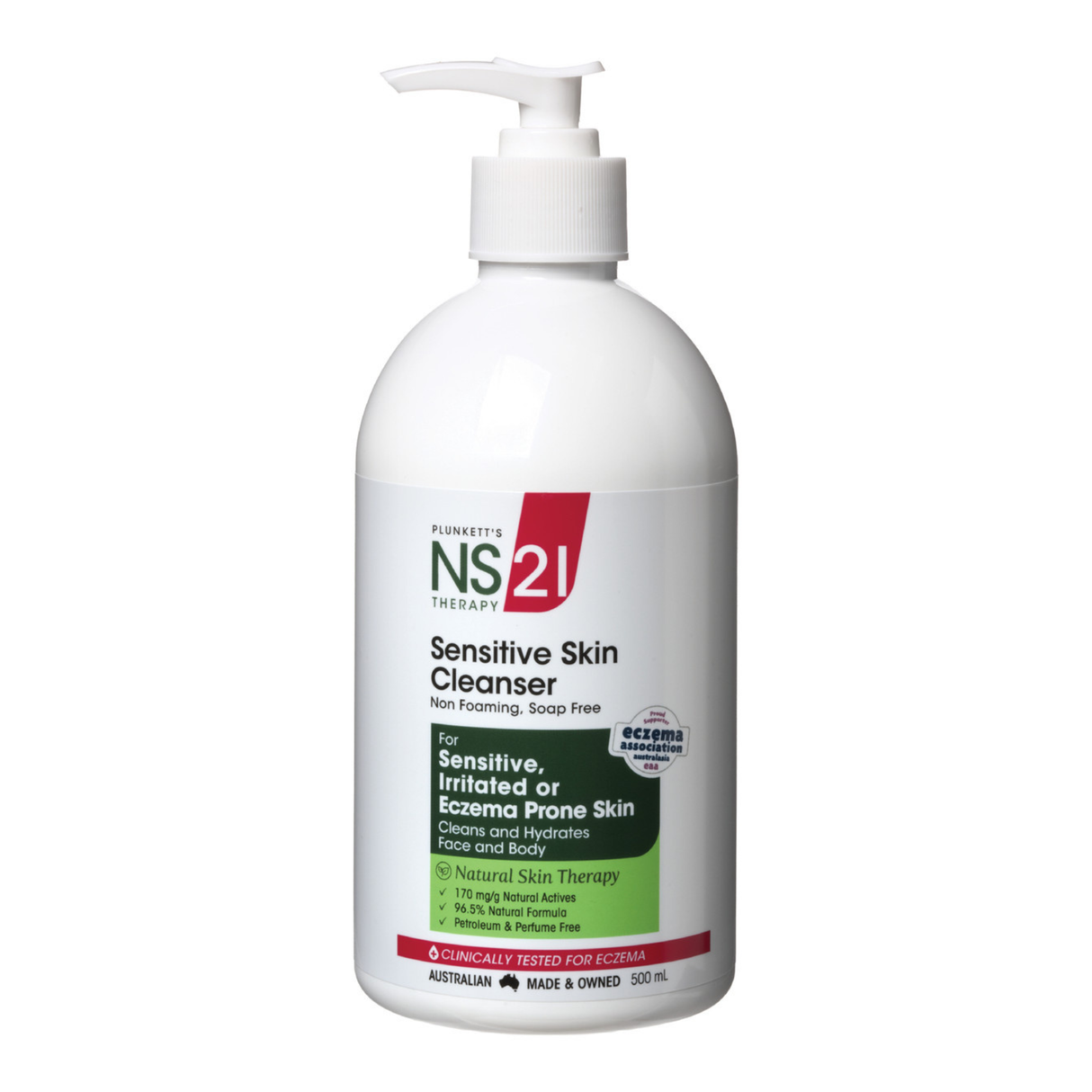 Plunkett's NS21 Sensitive Skin Cleanser 500mL