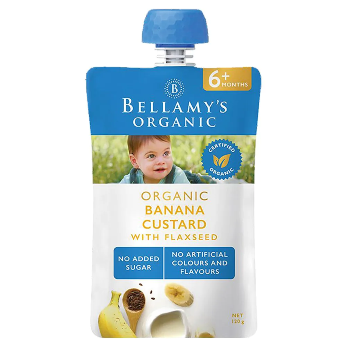 Bellamy's Organic Banana Custard with Flaxseed 120g