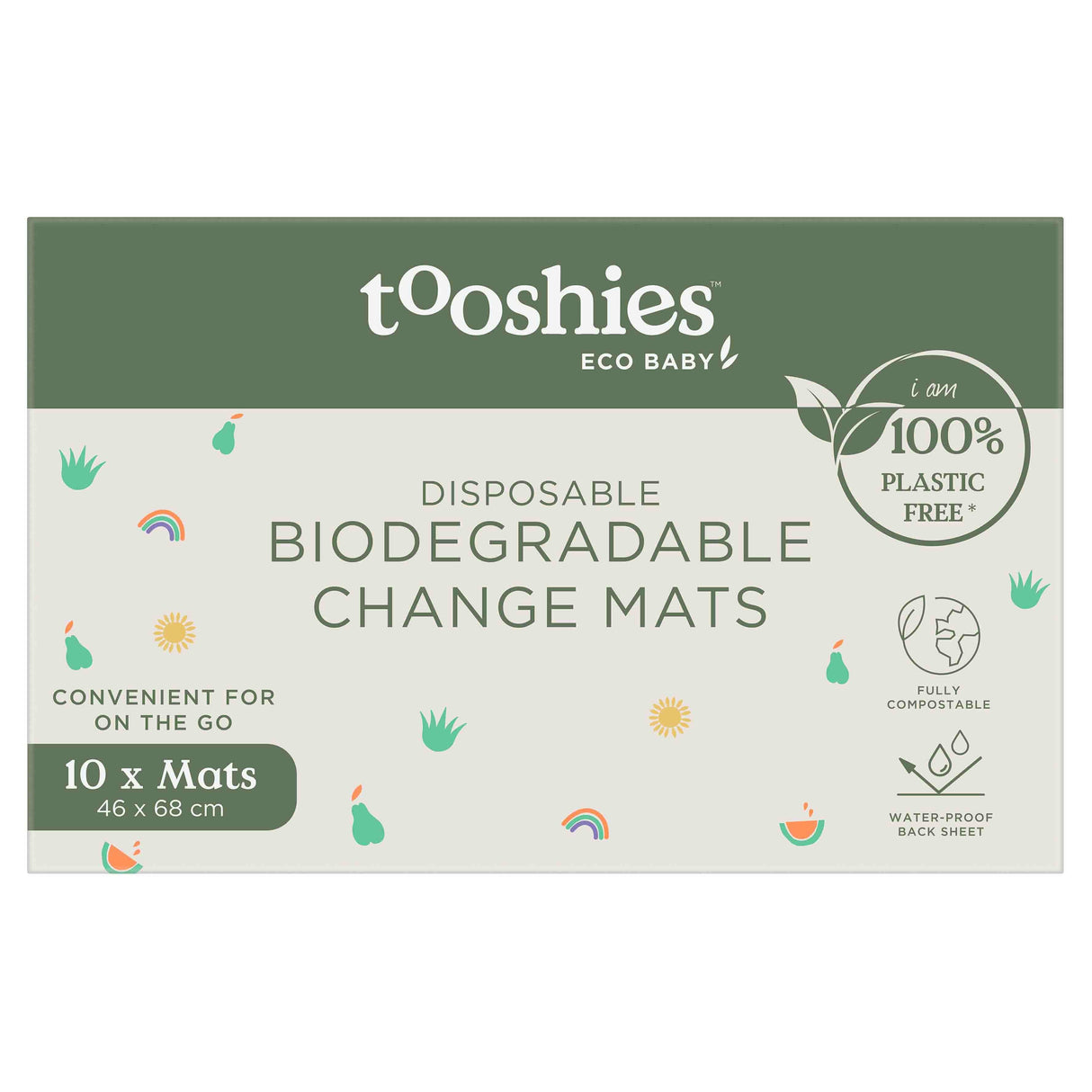 Tooshies Disposable Biodegradable Change Mats 10 Pack