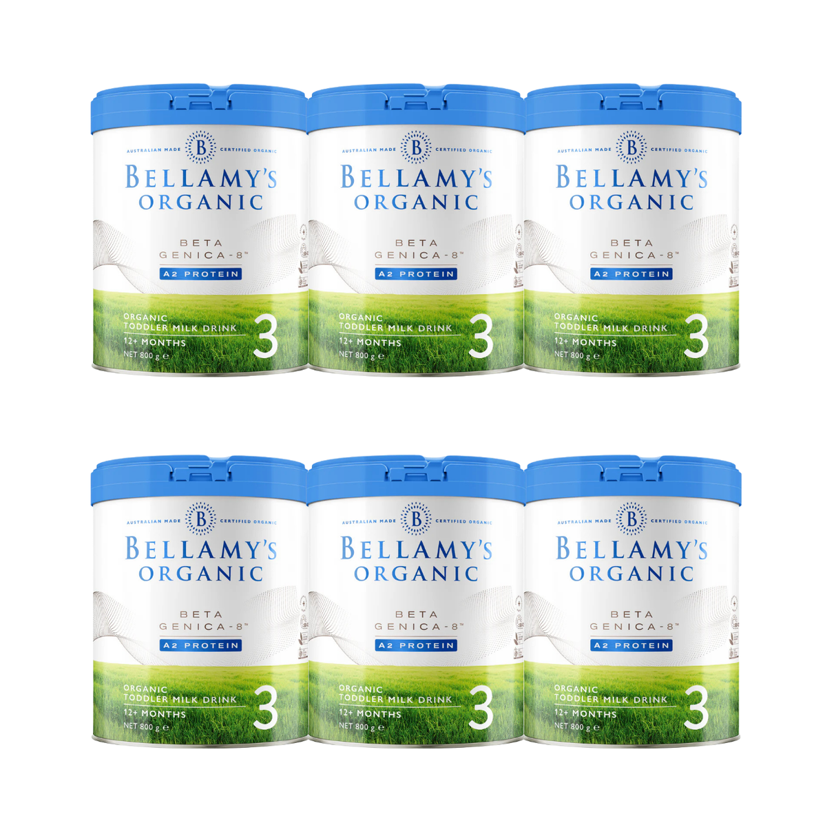 Bellamy's Organic Beta Genica-8 A2 Protein Step 3 Toddler Milk Drink 800g X 6 BUNDLE