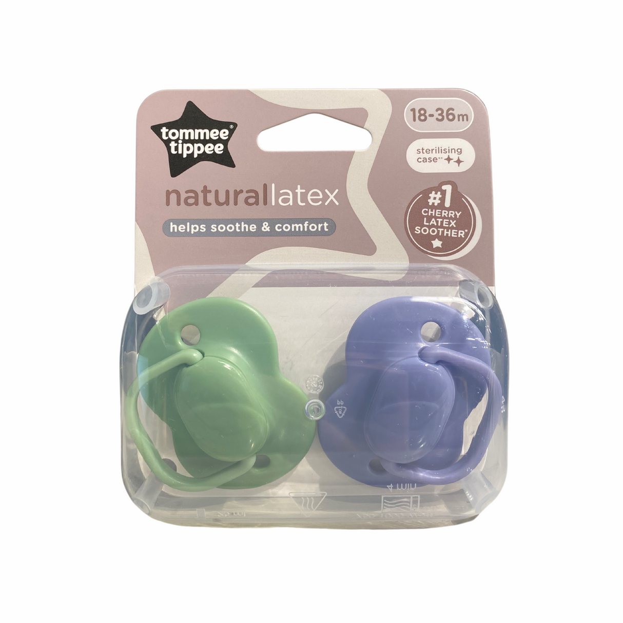 Tommee Tippee Natural Latex Cherry Soothers 18-36m 2 Pack