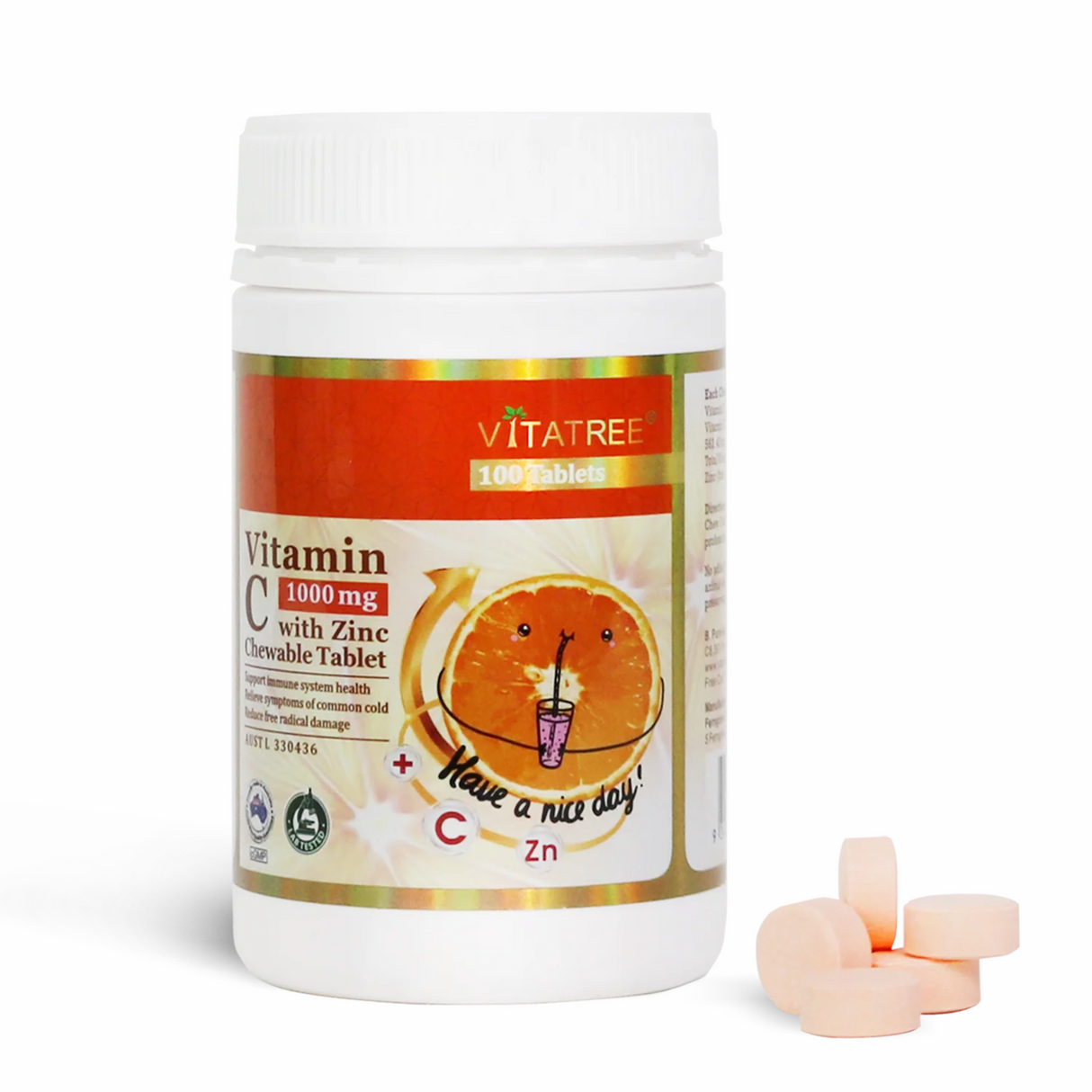 Vitatree Vitamin C 1000 mg with Zinc 100 Tablets