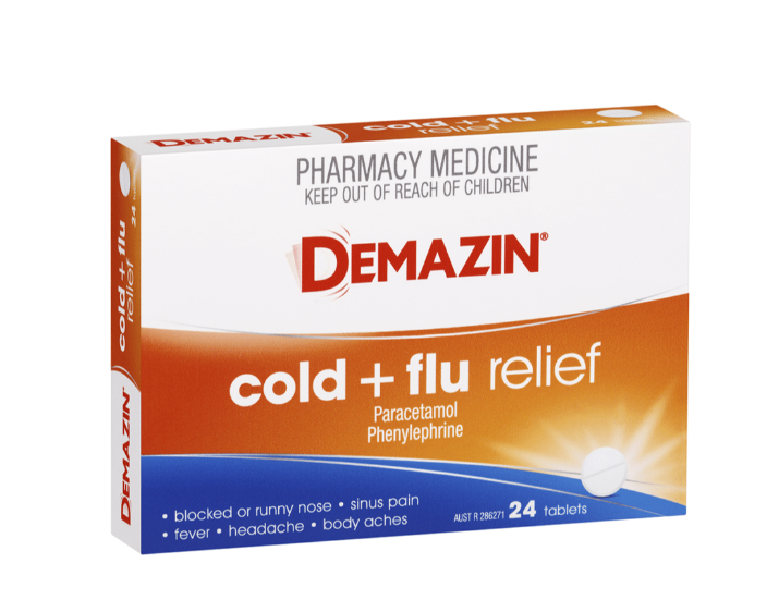 Demazin Cold And Flu Relief 24 Tablets (EXP: 01/07/2026)