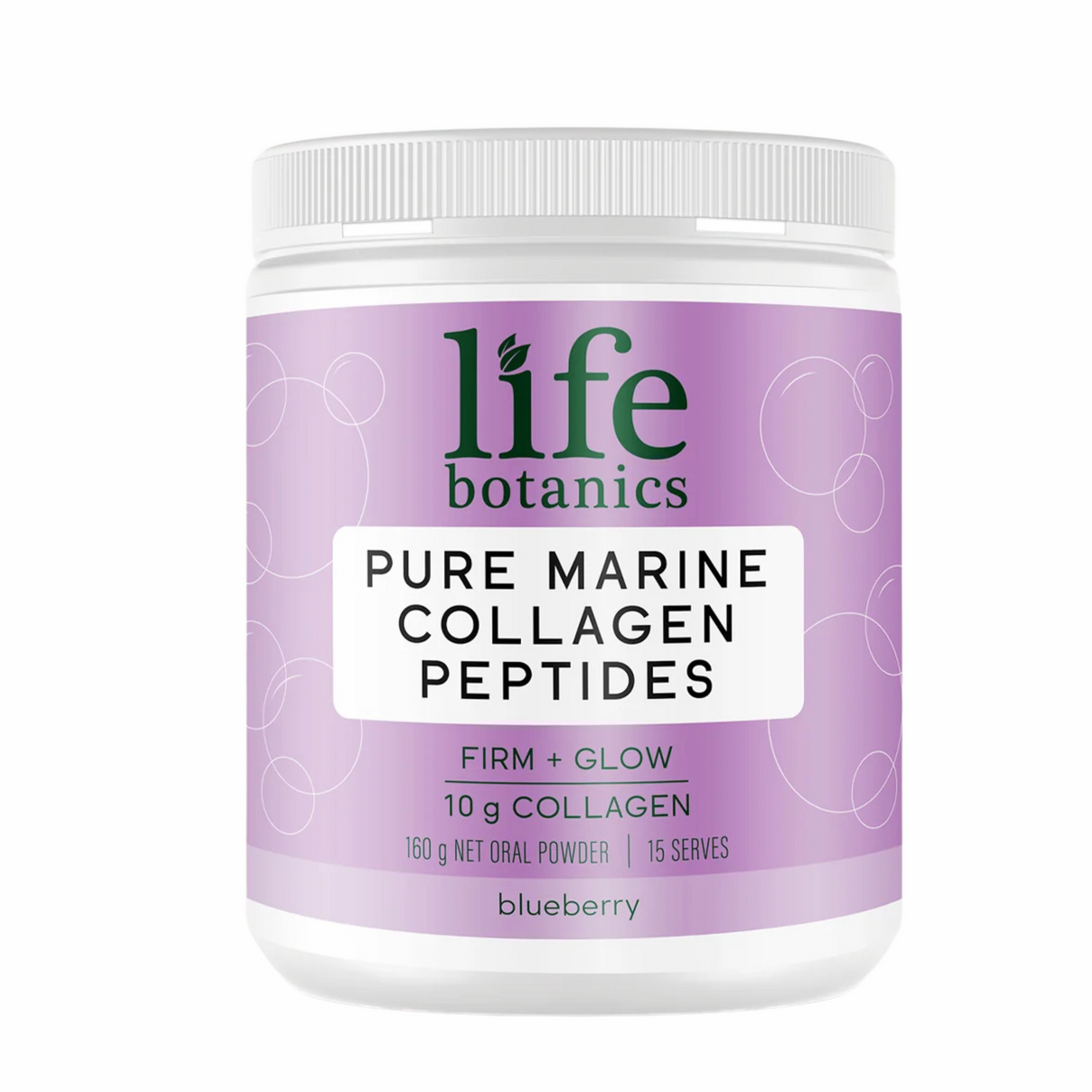 Life Botanics Pure Marine Collagen Peptides Powder Blueberry 160g