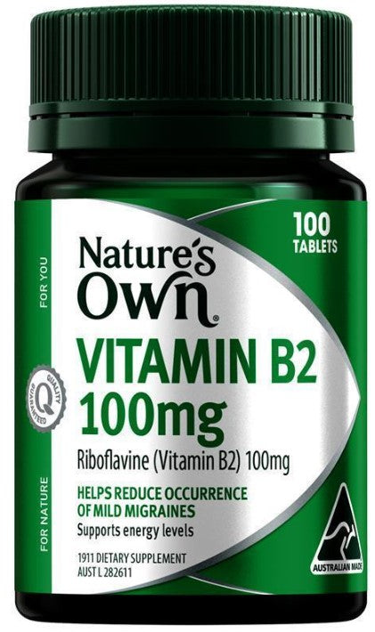 Natures Own Vitamin B2 100mg 100 Tablets (EXP: 01/07/2026)