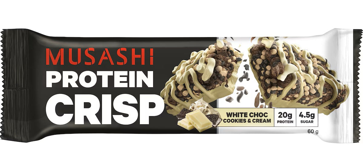 Musashi Protein Crisp White Choc Cookies & Cream 60g