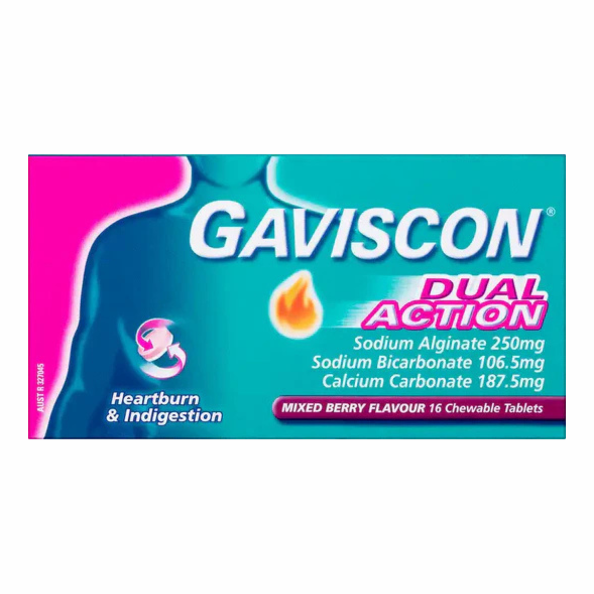Gaviscon Dual Action Mixed Berry 48 Chewable Tablets