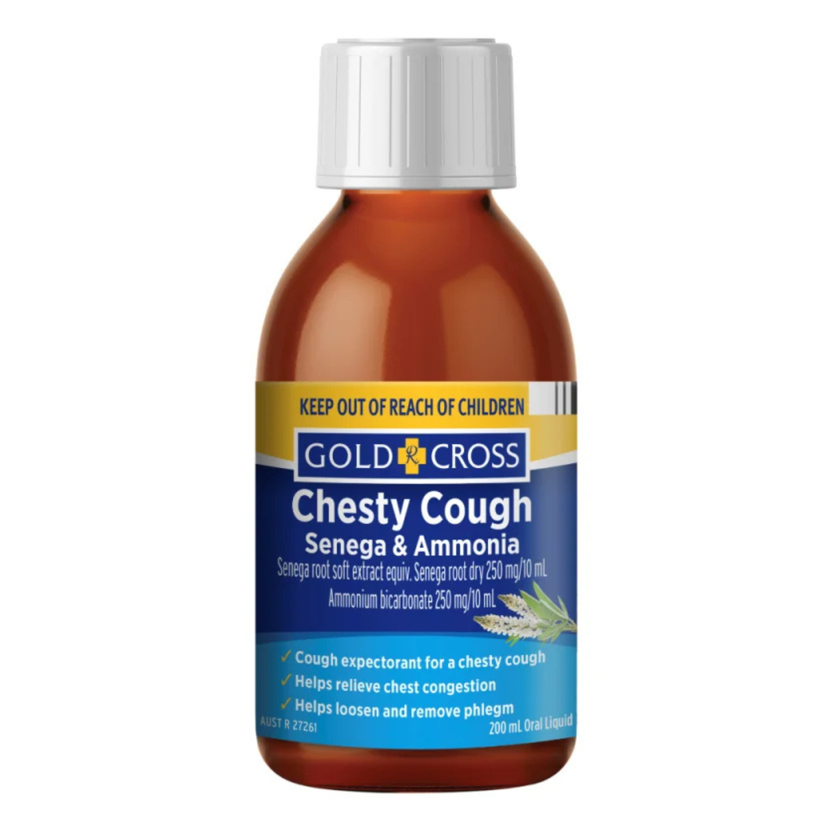 Gold Cross Chesty Cough Senega and Ammonia 200mL