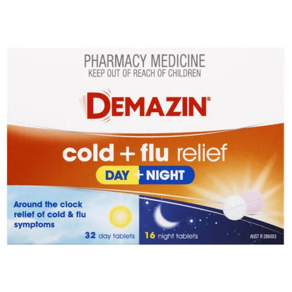 Demazin Cold + Flu Relief Day & Night 48 Tablets (S2)