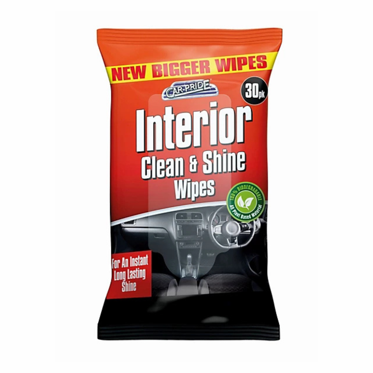 Car Pride Interior Dash Biodegradable Wipes 30 Pack