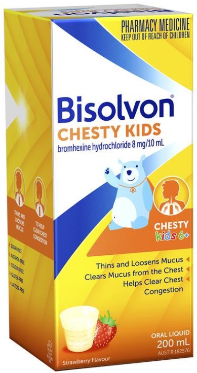 Bisolvon Chesty Kids 6+ Oral Liquid Strawberry 200mL (EXP: 01/10/2026)
