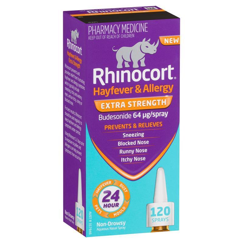 Rhinocort Extra Strength Hayfever and Allergy Nasal Spray 120 Sprays (EXP: 01/07/2026)