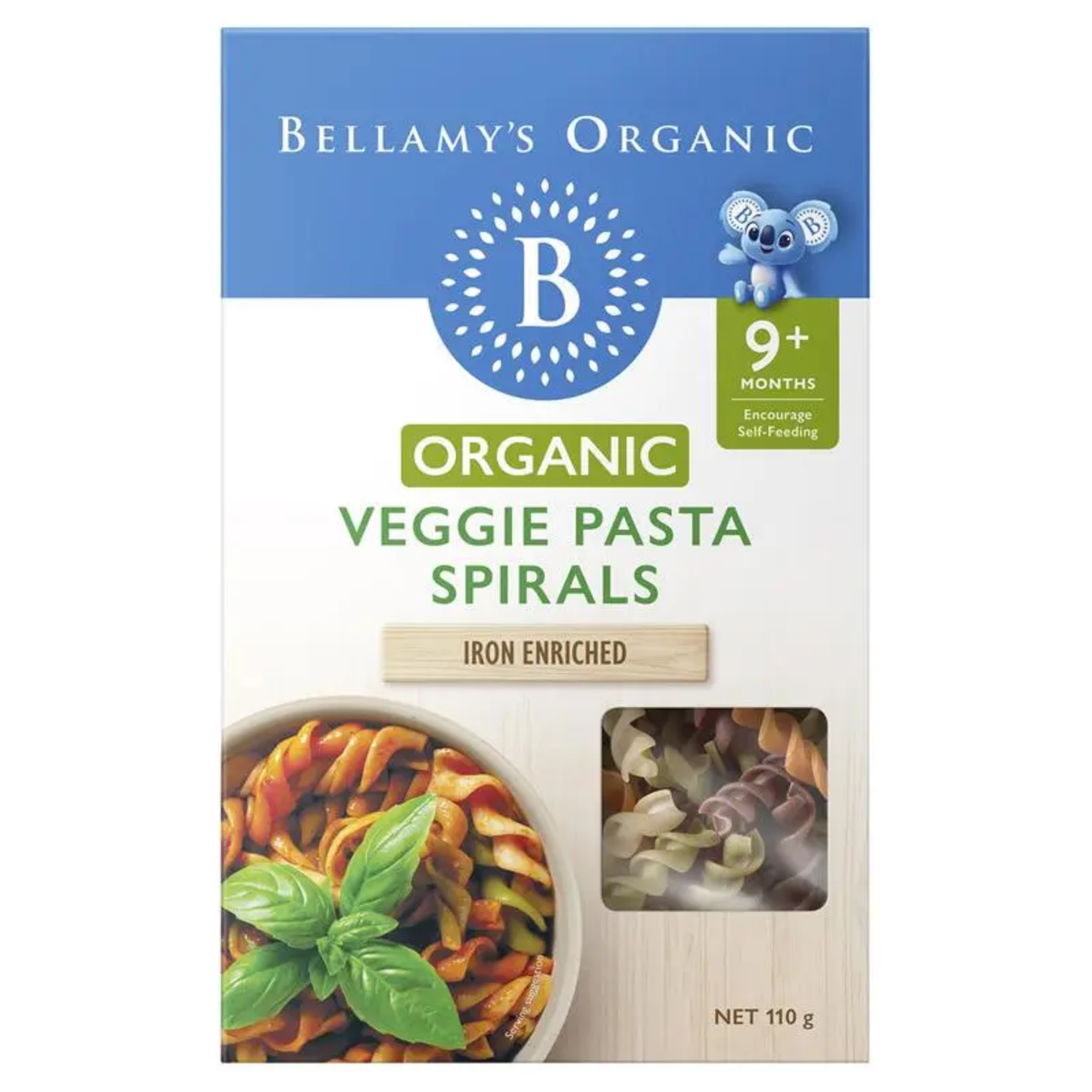 Bellamy's Organic Veggie Pasta Spirals 9+ Months 110g
