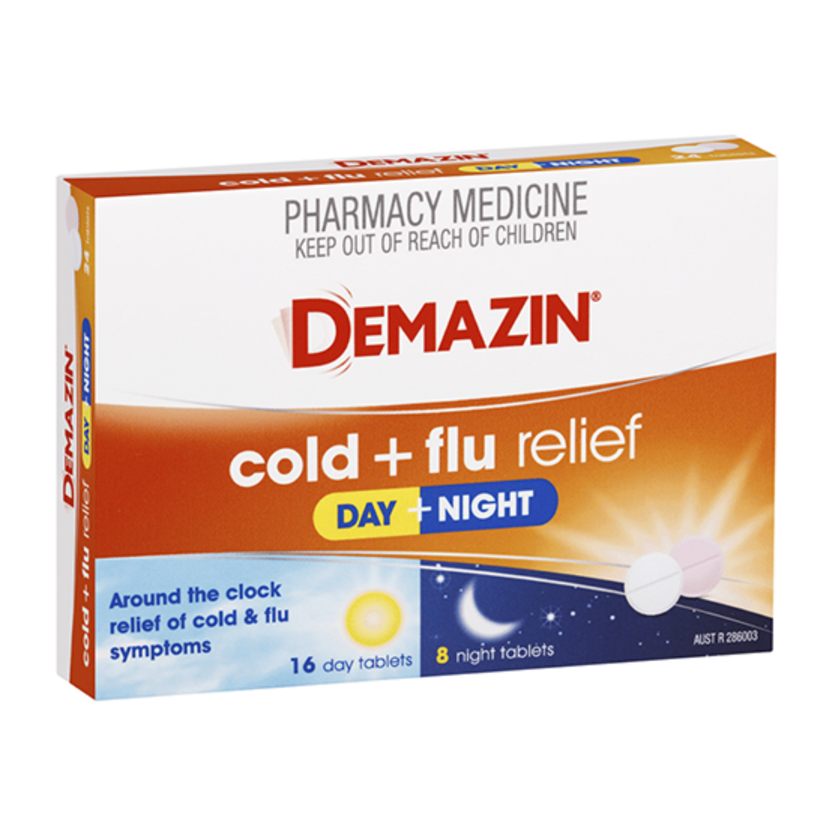 Demazin Cold + Flu Relief Day & Night 24 Tablets (S2)
