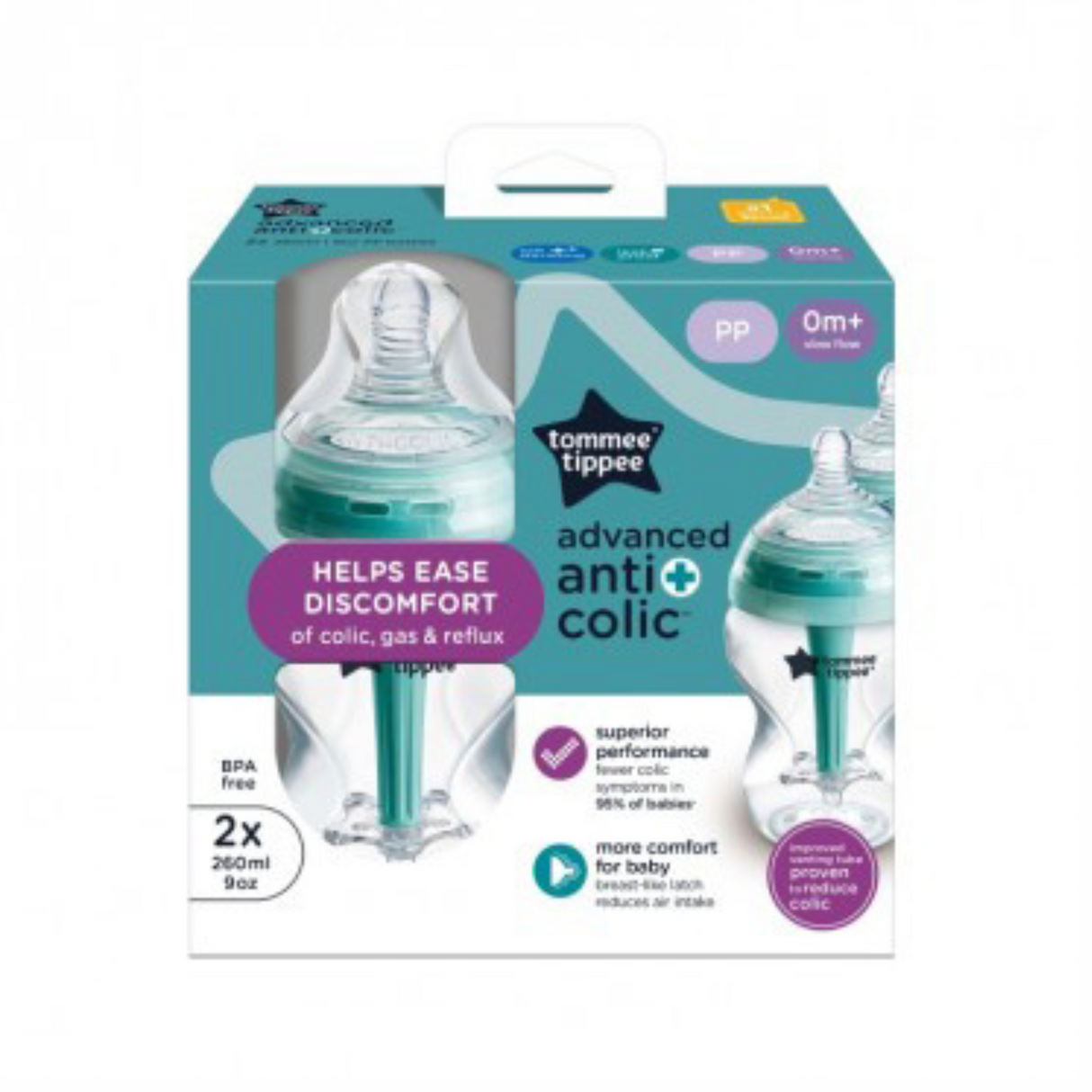 Tommee Tippee Advanced Anti-Colic Bottles (2 x 260mL)