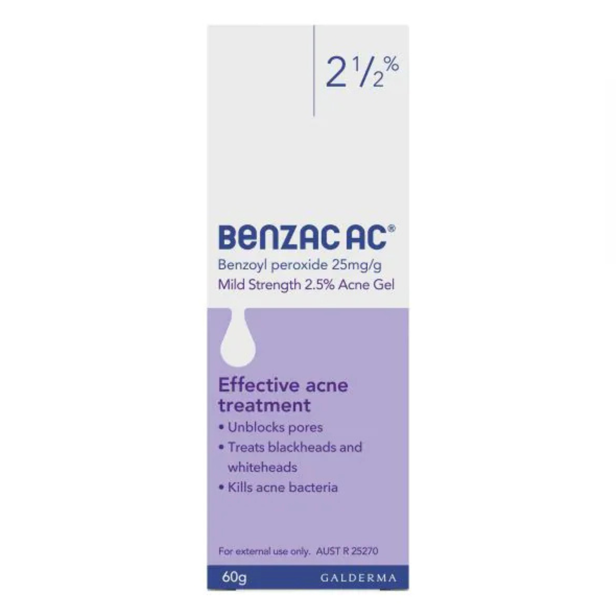 Benzac AC Mild Strength 2.5% Acne Gel 60g