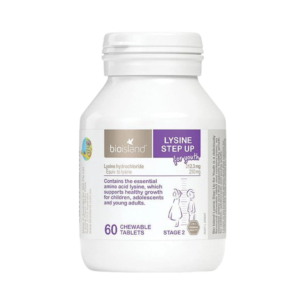 Bio Island Lysine Step Up for Youth Stage 2 60 Tablets
