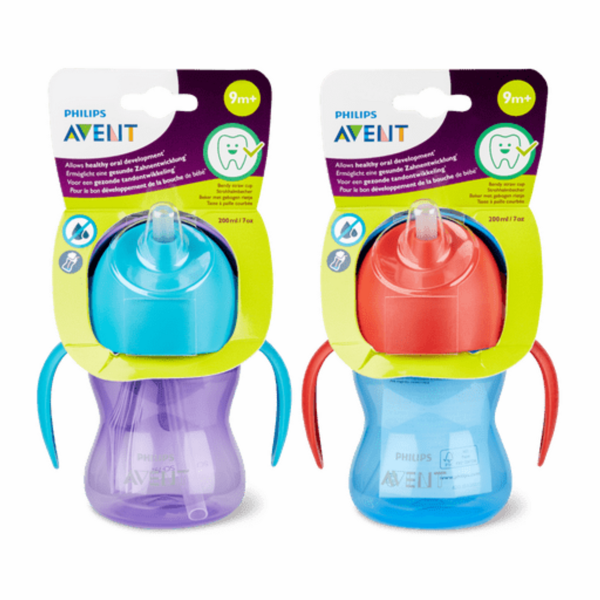 Philips Avent Bendy Straw Cup with Handles (Random Colour) - 200mL