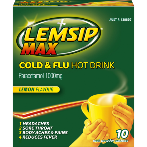 Lemsip MAX Cold & Flu Lemon Flavour 10 Sachets