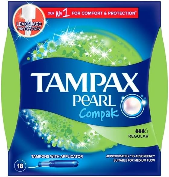 Tampax Pearl Compak Tampons Regular 18 Pack