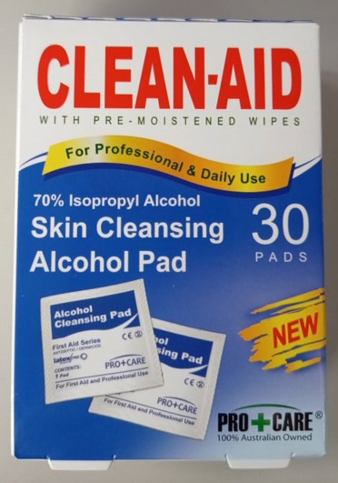 Pro+Care Clean-Aid Skin Cleansing Alcohol Pad 30 Pads (CA-150)