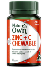 Natures Own Zinc + C Chewable 60 Tablets (EXP: 01/10/2026)