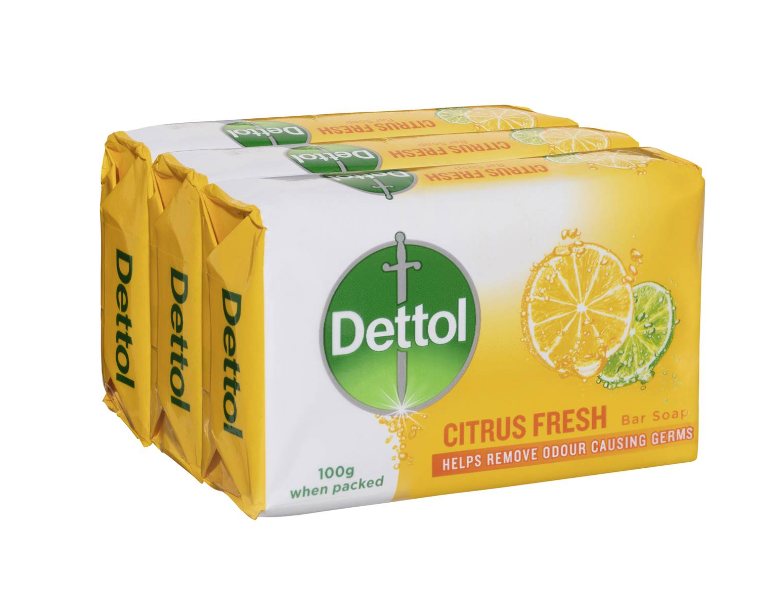 Dettol Citrus Bar Soap 100g 3 Pack