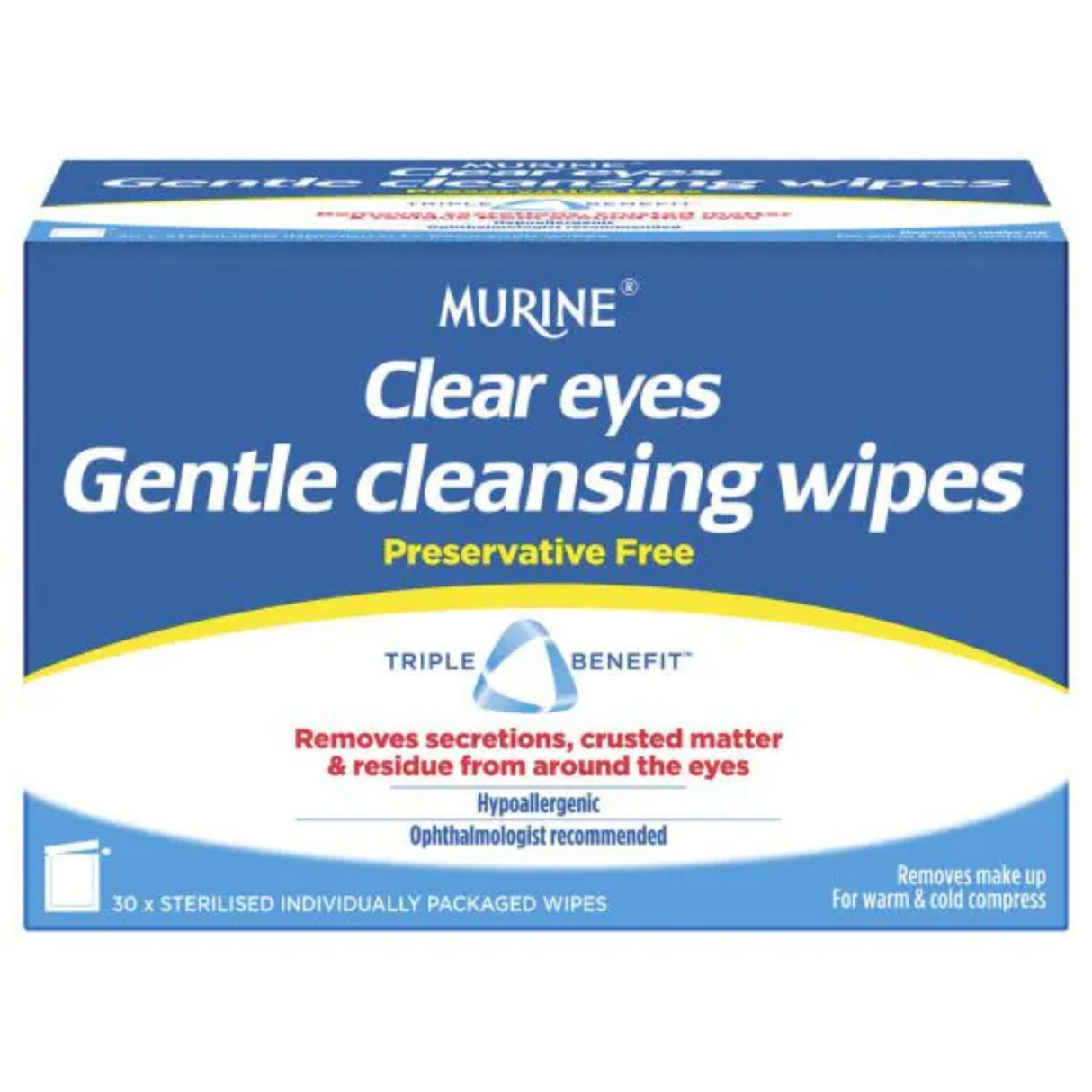 Murine Clear Eyes Gentle Cleansing Wipes 30 Wipes