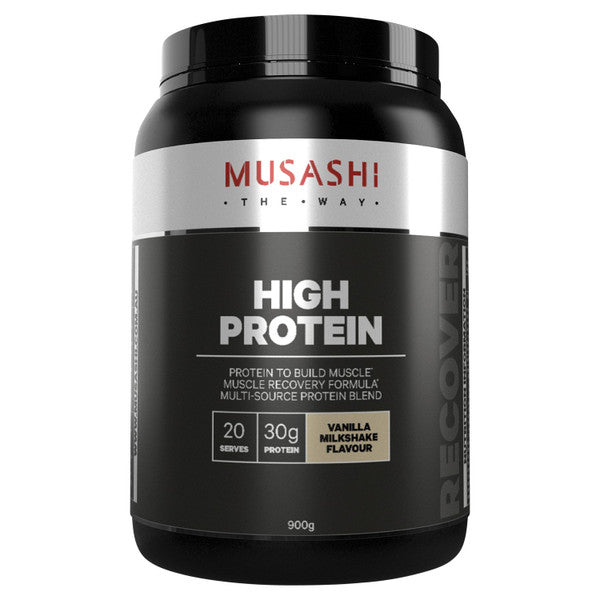 Musashi High Protein Powder Vanilla Milkshake 900g (Old Package)