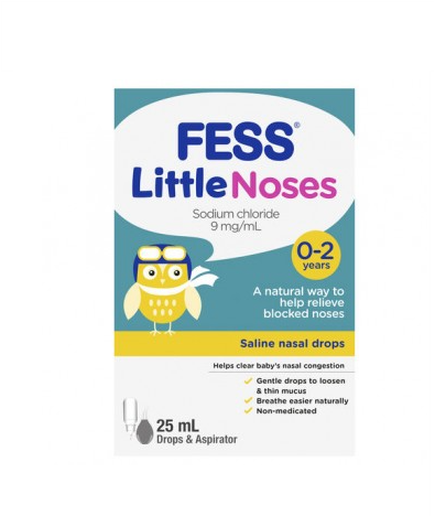Fess Little Noses Saline Drops + Aspirator 25ml