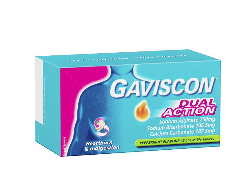 Gaviscon Dual Action Peppermint 48 Chewable Tablets