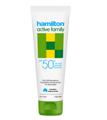 Hamilton Sunscreen Active Family Lotion  SPF50+ 110g
