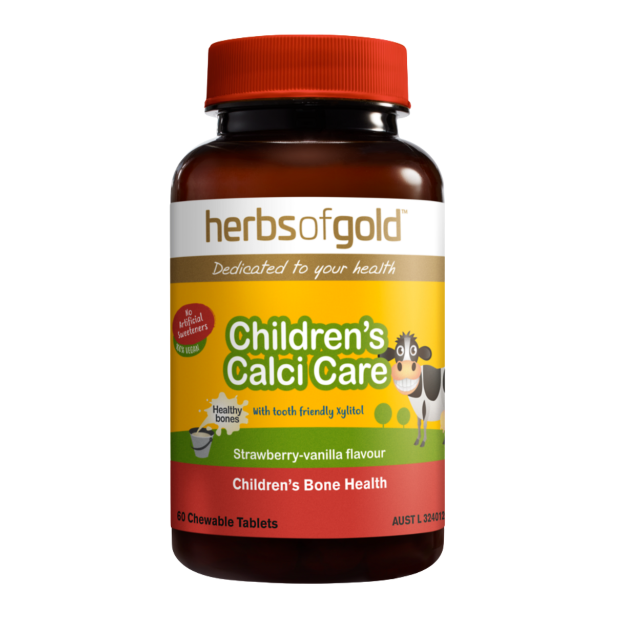 Herbs of Gold Children's Calci Care Strawberry-Vanilla 60 Tablets