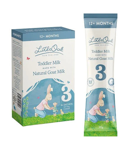 LittleOak Natural Goat Milk Toddler Milk Stage 3 Sachets 6 x 30g